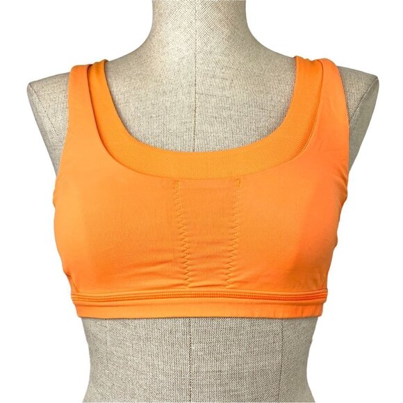 Lululemon Bra Top Crossed Back Cutout Supportive Workout  Top - Orange, Size XXS - Picture 1 of 7